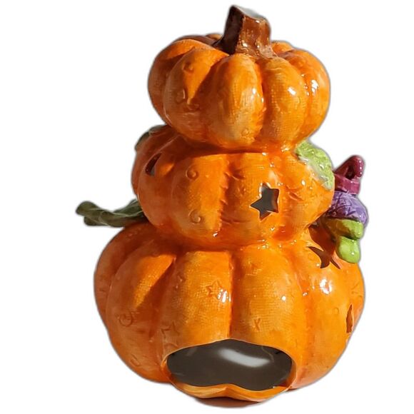 Stacked Halloween Pumpkin Decoration ~Vintage~ - Picture 5 of 8